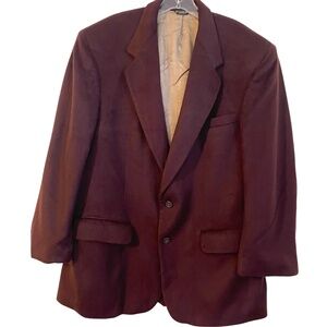 Vintage Men's PBM Pincus Brothers Maxwell 100% Cashmere Burgundy Jacket Blazer